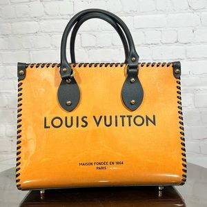 LOUIS VUITTON gift bag over a pleather, wrapped with clear PVC into a tote bag